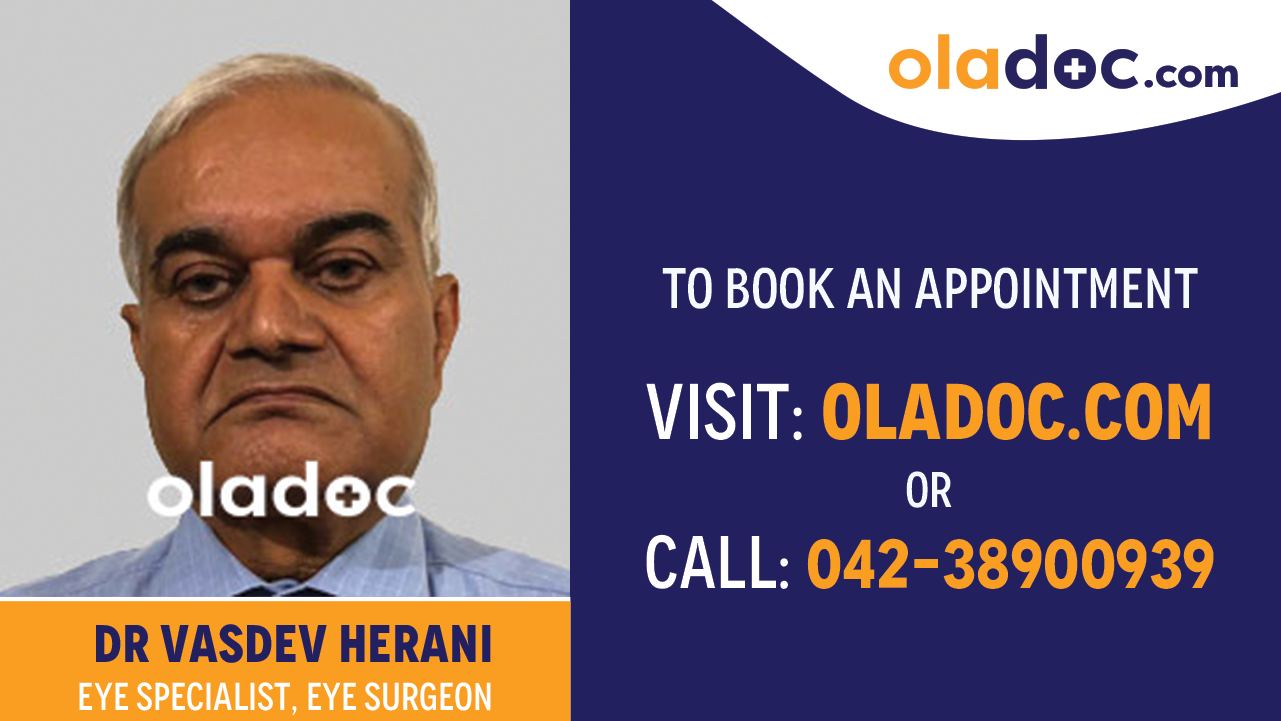 Book appointment with Dr. Vasdev Harani- best Eye Specialist Karachi
